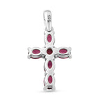 Rhodolith Granat Kreuz-Anhänger, 925 Silber platiniert ca. 1,25 ct