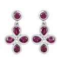 Rhodolith Granat-Ohrringe, 925 Silber platiniert ca. 1,84 ct