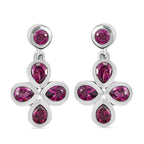Rhodolith Granat-Ohrringe, 925 Silber platiniert ca. 1,84 ct