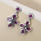 Rhodolith Granat-Ohrringe, 925 Silber platiniert ca. 1,84 ct