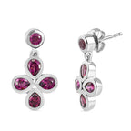 Rhodolith Granat-Ohrringe, 925 Silber platiniert ca. 1,84 ct
