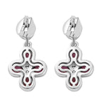 Rhodolith Granat-Ohrringe, 925 Silber platiniert ca. 1,84 ct