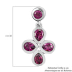 Rhodolith Granat-Ohrringe, 925 Silber platiniert ca. 1,84 ct