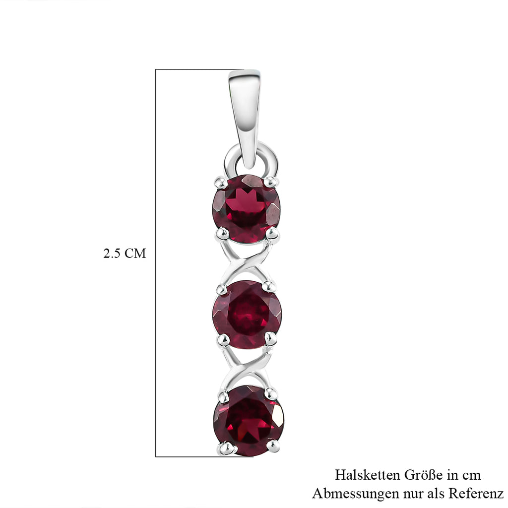 Rhodolith Granat-Anhänger, 925 Silber ca. 1,38 ct