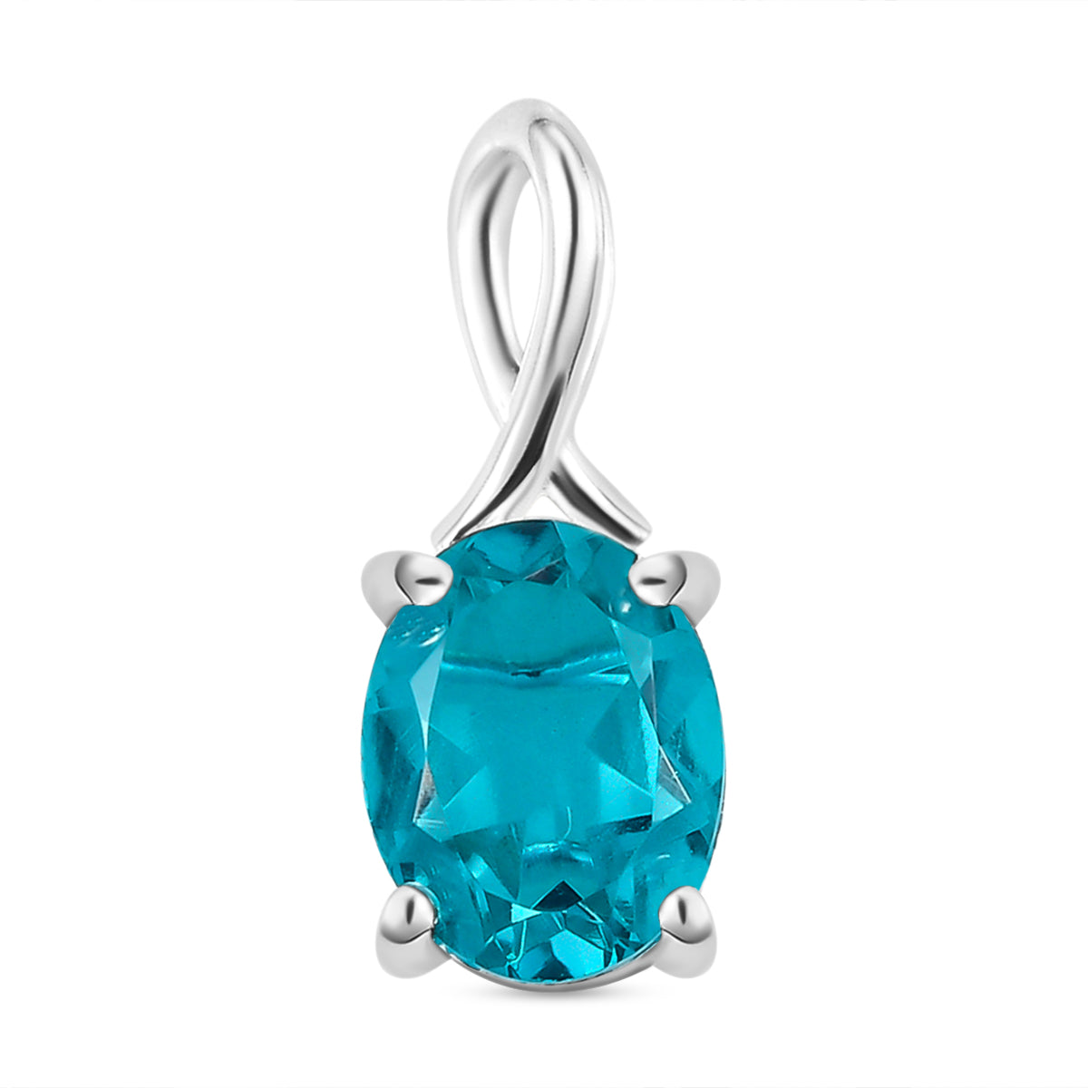 Capri-Blau Triplett Quarz-Anhänger, 925 Silber ca. 1,89 ct