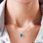 Capri-Blau Triplett Quarz-Anhänger, 925 Silber ca. 1,89 ct
