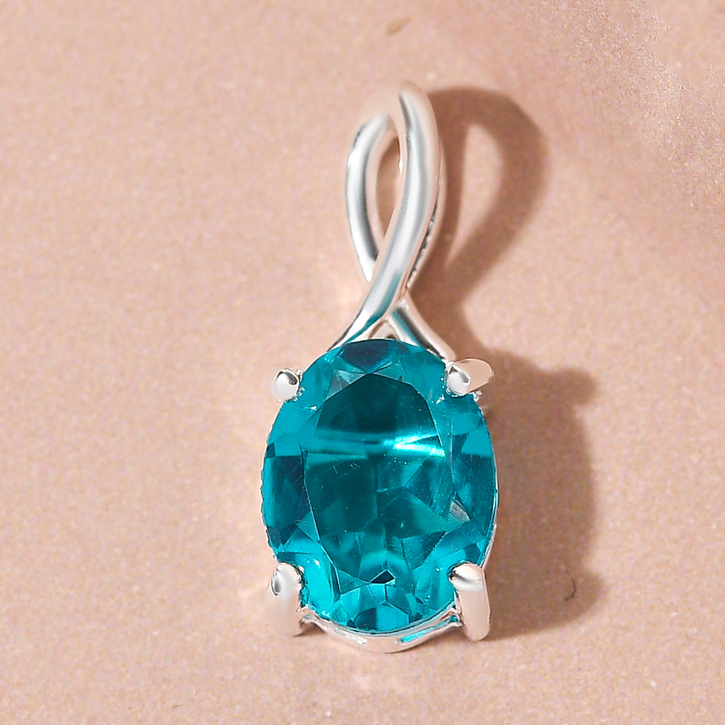 Capri-Blau Triplett Quarz-Anhänger, 925 Silber ca. 1,89 ct