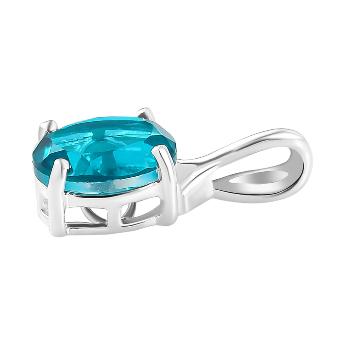 Capri-Blau Triplett Quarz-Anhänger, 925 Silber ca. 1,89 ct