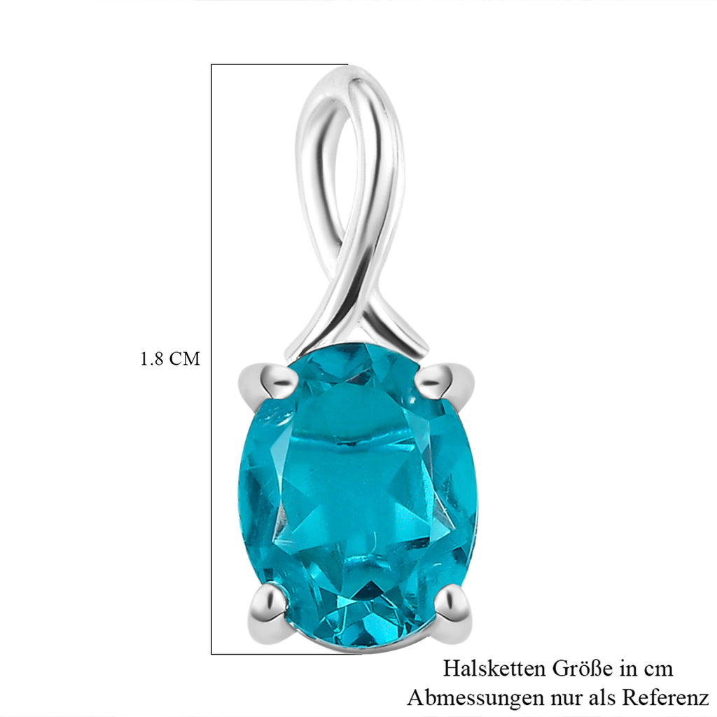 Capri-Blau Triplett Quarz-Anhänger, 925 Silber ca. 1,89 ct