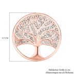 Weiße Kristall Lebensbaum-Brosche, roséfarben