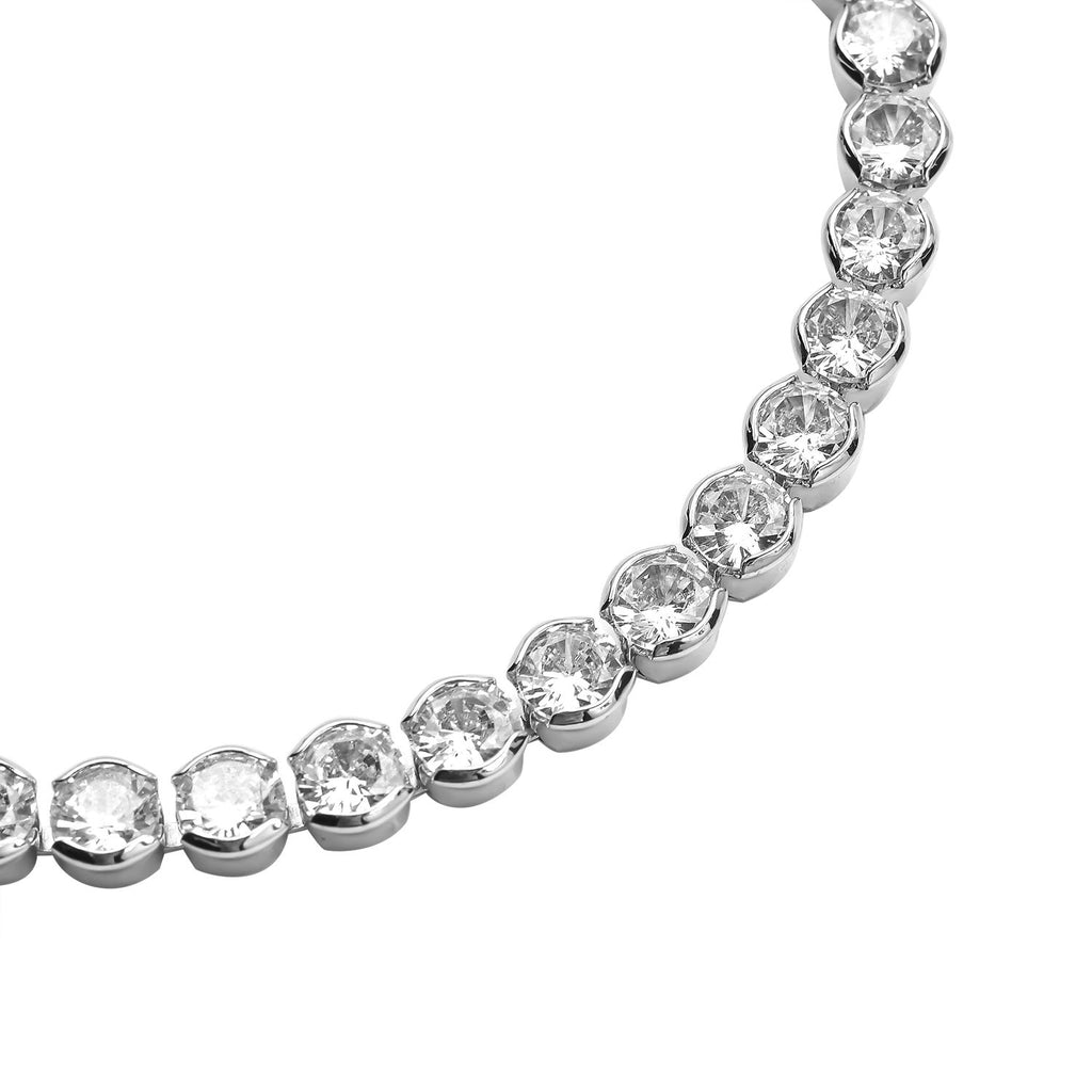 Weißes Zirkonia-Armband, ca. 15.25 cm, reines Messing ca. 3,00 ct