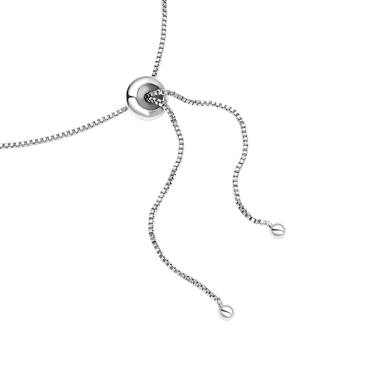 Weißes Glasperlen und Zirkonia flexibles Armband, Messing