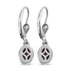Sternrubin-Ohrringe, 925 Silber platiniert ca. 2.55 ct