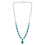 Capri-Blau Triplette Quarz-Collier, ca. 45 cm, 925 Silber platiniert ca. 38.95 ct
