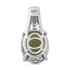 Prasiolith und weißer Zirkon-Anhänger, 925 Silber platiniert ca. 4,57 ct