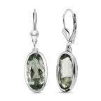 Prasiolith-Ohrringe, 925 Silber platiniert ca. 9,01 ct