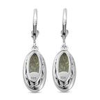 Prasiolith-Ohrringe, 925 Silber platiniert ca. 9,01 ct