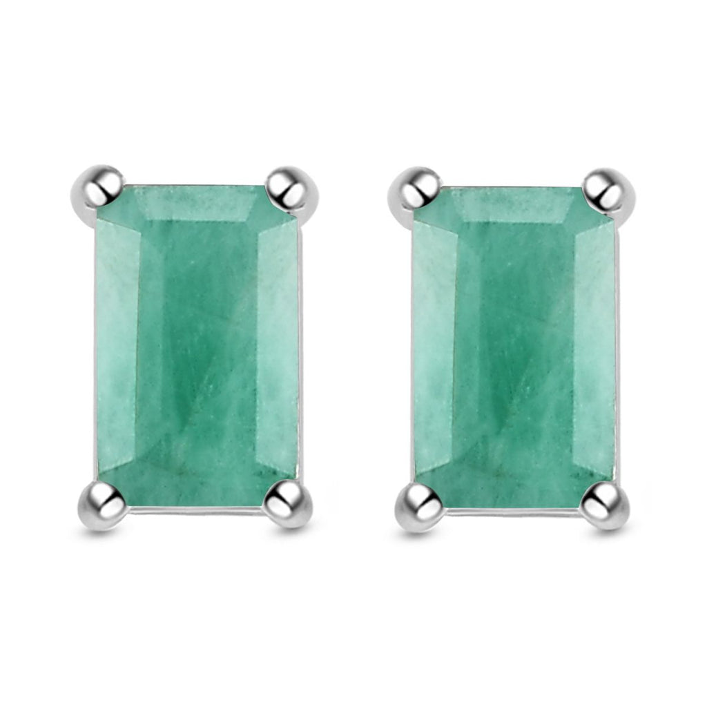 Socoto Smaragd-Ohrringe, 925 Silber platiniert ca. 0,55 ct