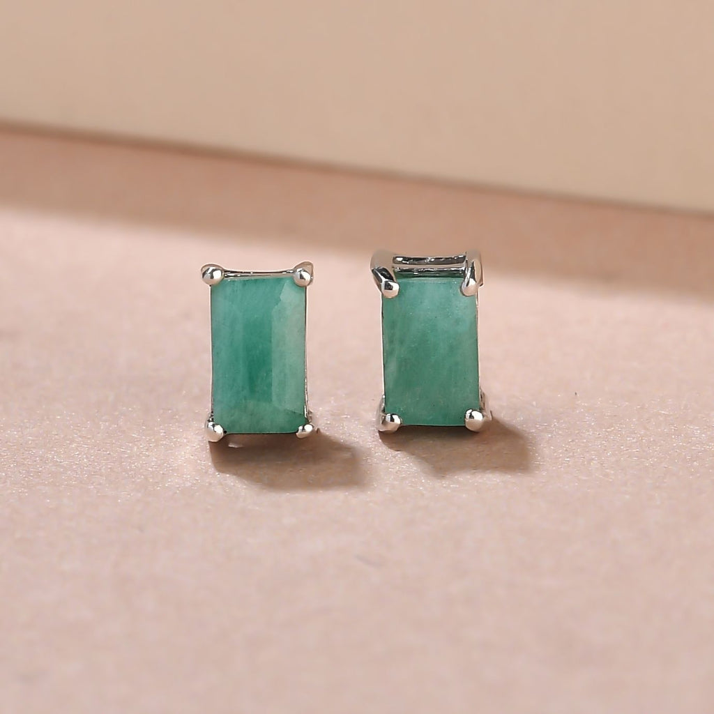 Socoto Smaragd-Ohrringe, 925 Silber platiniert ca. 0,55 ct