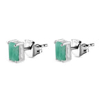 Socoto Smaragd-Ohrringe, 925 Silber platiniert ca. 0,55 ct