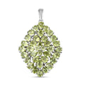 Natürlicher Peridot-Cluster-Anhänger in Silber, 6,22 ct.