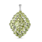 Natürlicher Peridot-Anhänger, 925 Silber platiniert ca. 6,22 ct