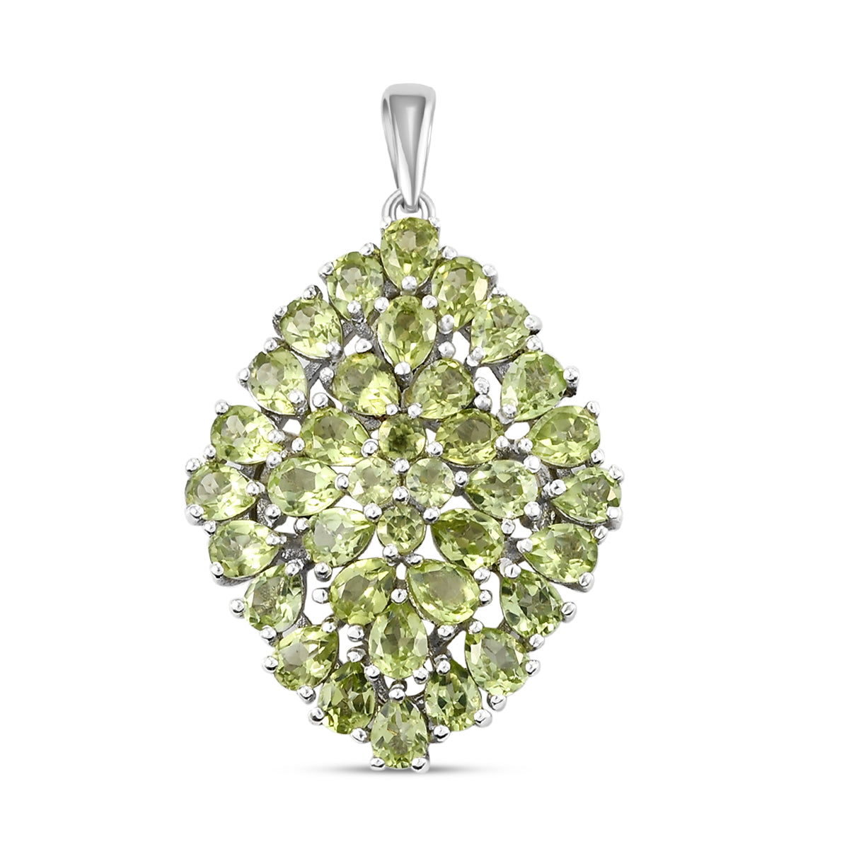 Natürlicher Peridot-Anhänger, 925 Silber platiniert ca. 6,22 ct