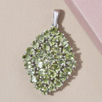 Natürlicher Peridot-Anhänger, 925 Silber platiniert ca. 6,22 ct