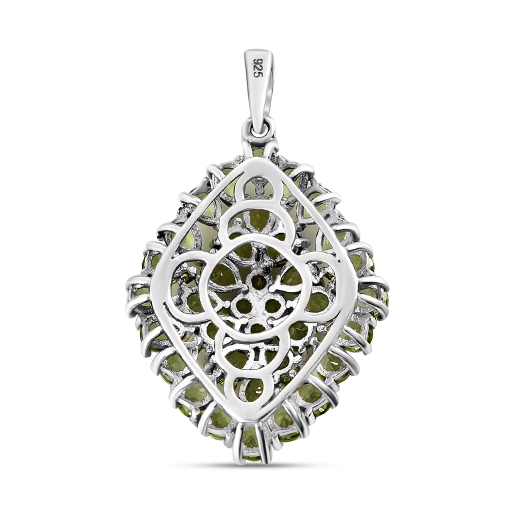 Natürlicher Peridot-Anhänger, 925 Silber platiniert ca. 6,22 ct