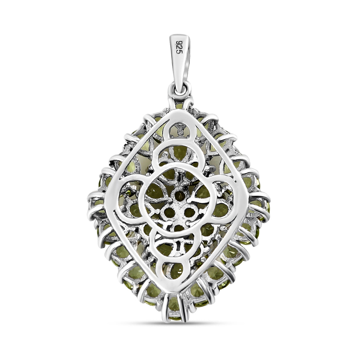 Natürlicher Peridot-Anhänger, 925 Silber platiniert ca. 6,22 ct