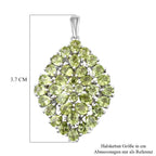 Natürlicher Peridot-Anhänger, 925 Silber platiniert ca. 6,22 ct