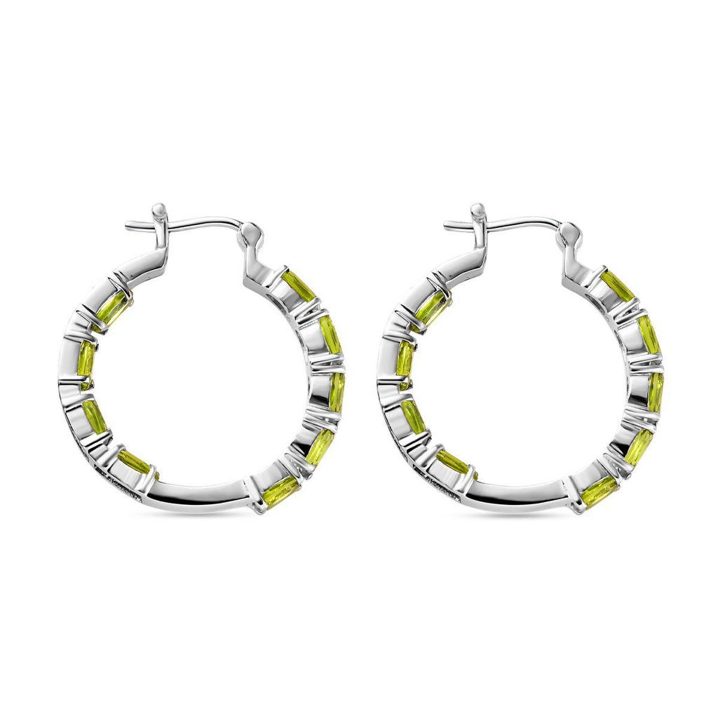 Natürliche Peridot-Creolen, Edelstahl, ca. 8.55 ct