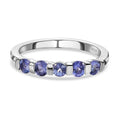 Tansanit-Ring, 925 Silber platiniert (Größe 16.00) ca. 0.65 ct