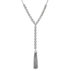Weiße Kristall-Collier, ca. 70 cm, silberfarben