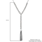 Weiße Kristall-Collier, ca. 70 cm, silberfarben