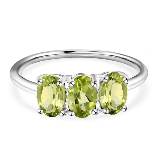 Natürlicher Peridot Ring, 925 Silber ca. 1,37 ct