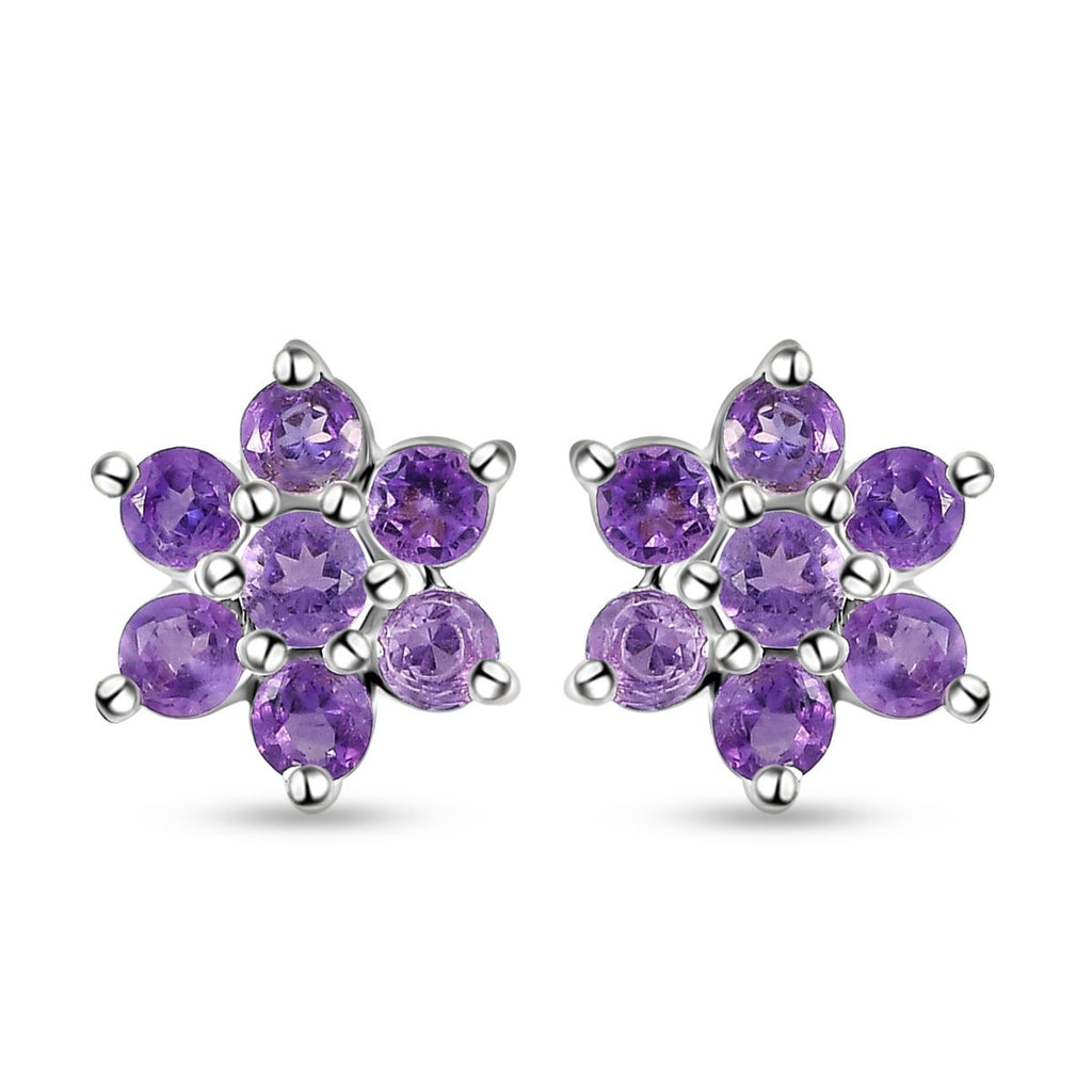 Afrikanische Amethyst-Ohrringe, 925 Silber ca. 0,60 ct