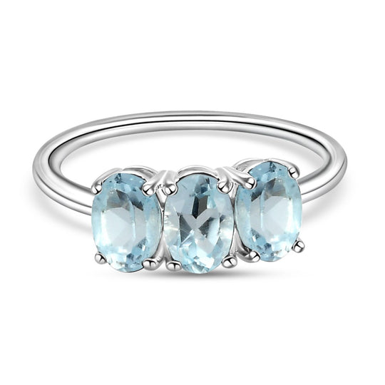 Himmelblauer Topas Ring, 925 Silber ca. 1,68 ct