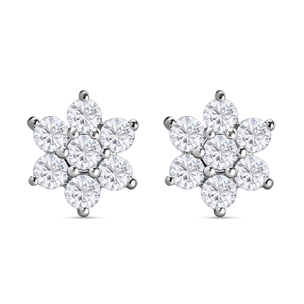 Weiße Zirkon-Ohrringe, 925 Silber ca. 0,98 ct