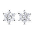 Weiße Zirkon-Ohrringe, 925 Silber ca. 0,98 ct