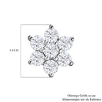 Weiße Zirkon-Ohrringe, 925 Silber ca. 0,98 ct