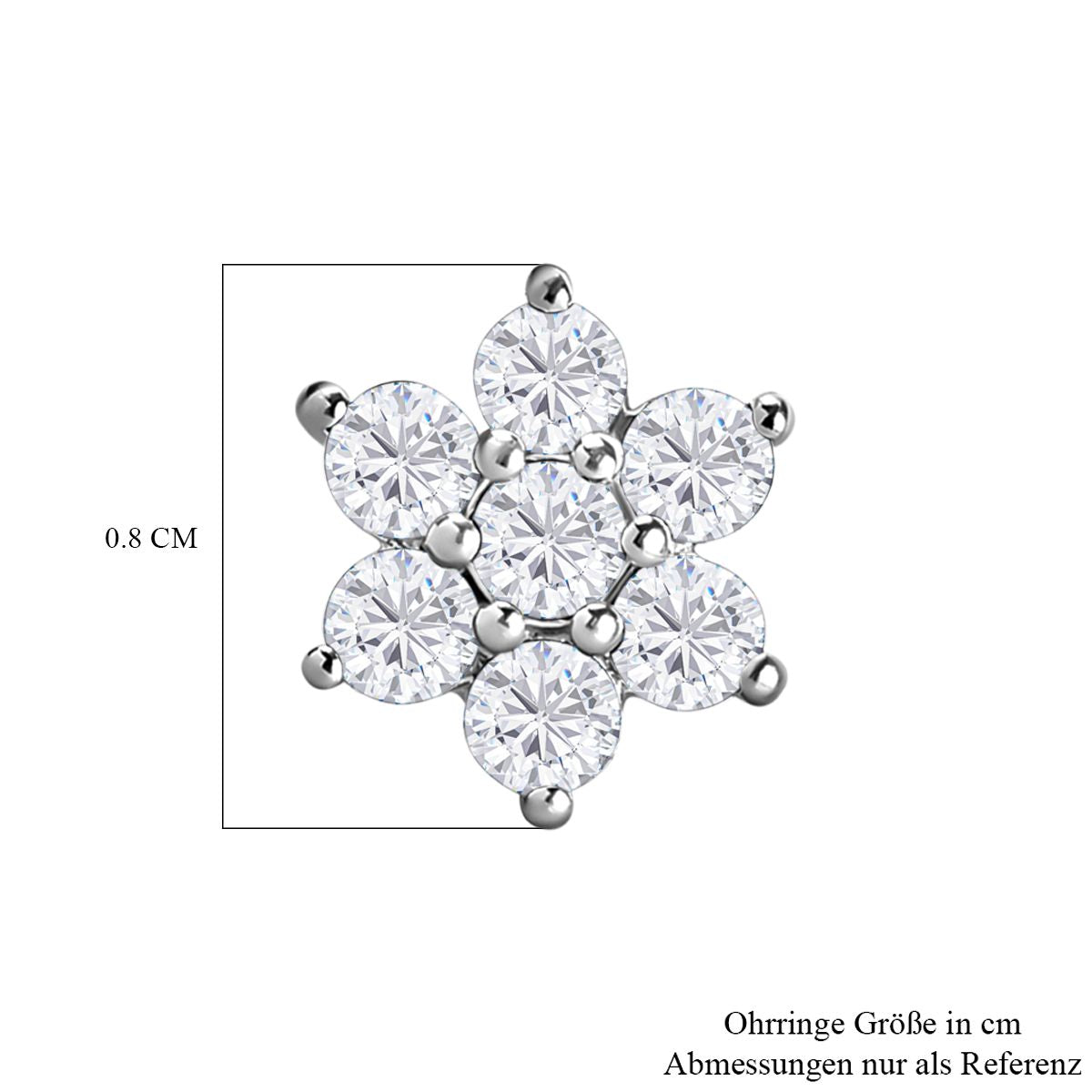 Weiße Zirkon-Ohrringe, 925 Silber ca. 0,98 ct
