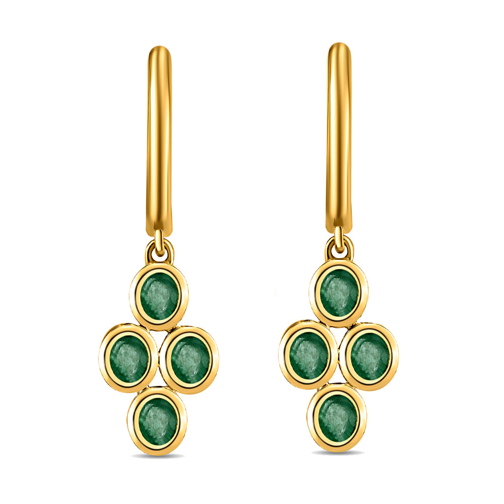 Sambische Smaragd-Ohrringe, 925 Silber vergoldet ca. 1,21 ct