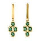 Sambische Smaragd-Ohrringe, 925 Silber vergoldet ca. 1,21 ct