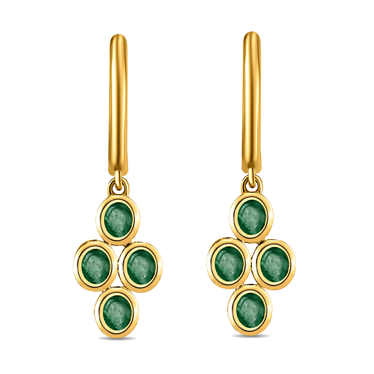 Sambische Smaragd-Ohrringe, 925 Silber vergoldet ca. 1,21 ct