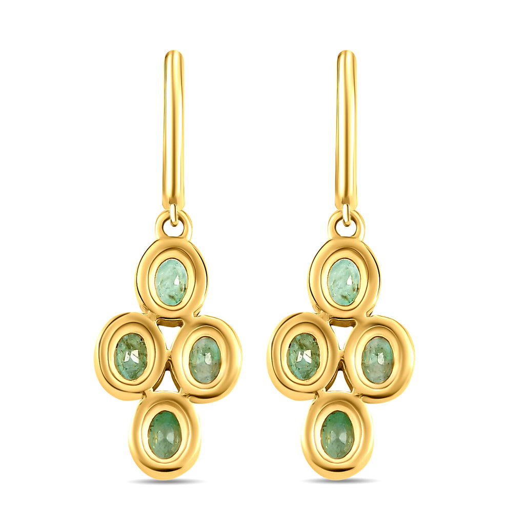 Sambische Smaragd-Ohrringe, 925 Silber vergoldet ca. 1,21 ct