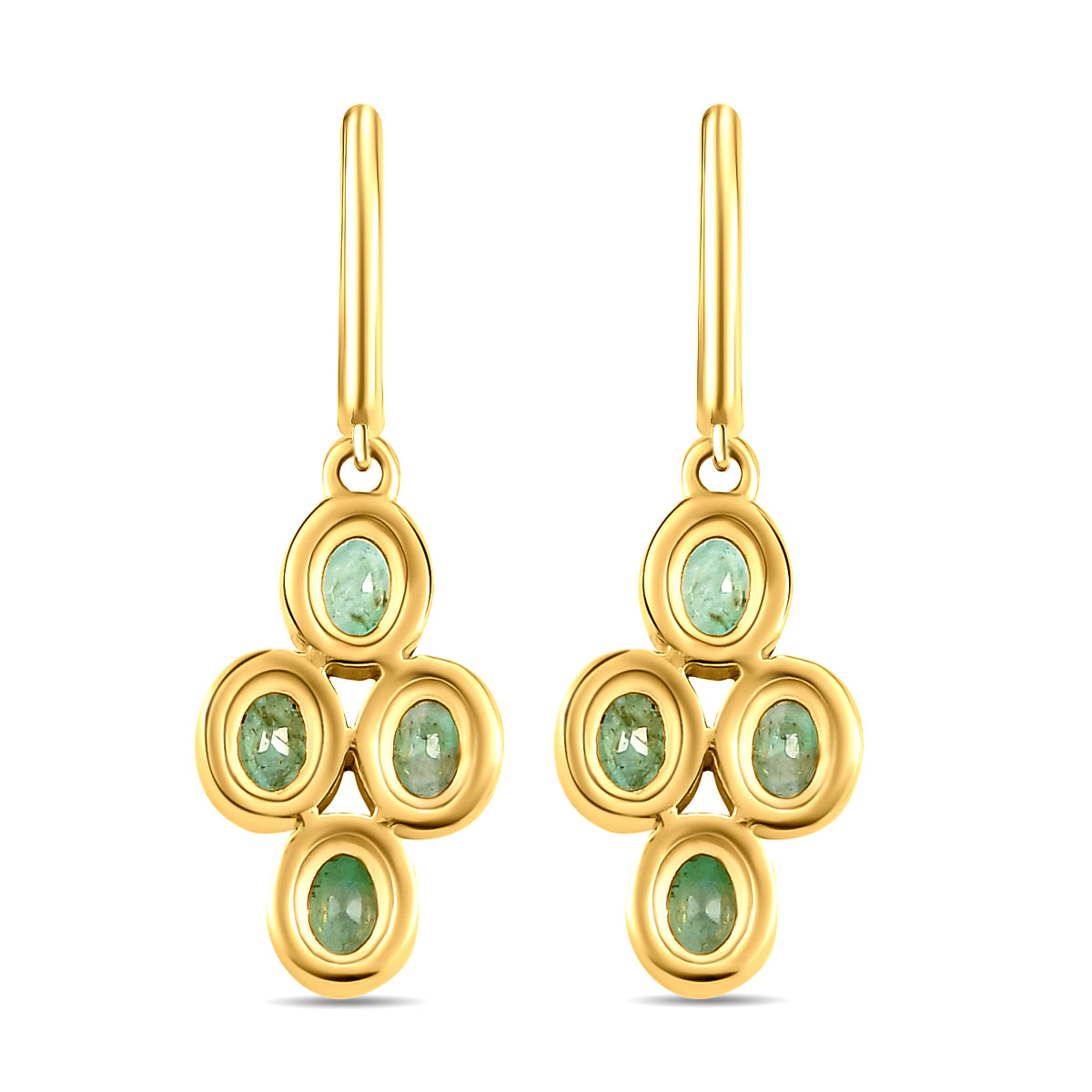 Sambische Smaragd-Ohrringe, 925 Silber vergoldet ca. 1,21 ct