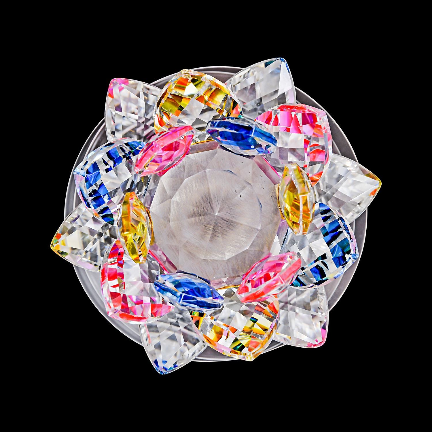 The 5th Season - Kristall Lotusblüte LED-Licht mit drehbarem Sockel, 9,5x10,5 cm