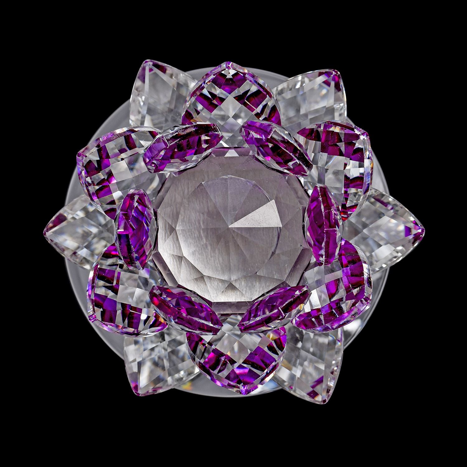 The 5th Season - Kristall Lotusblüte LED-Licht mit drehbarem Sockel, 9,5x10,5 cm, rosa