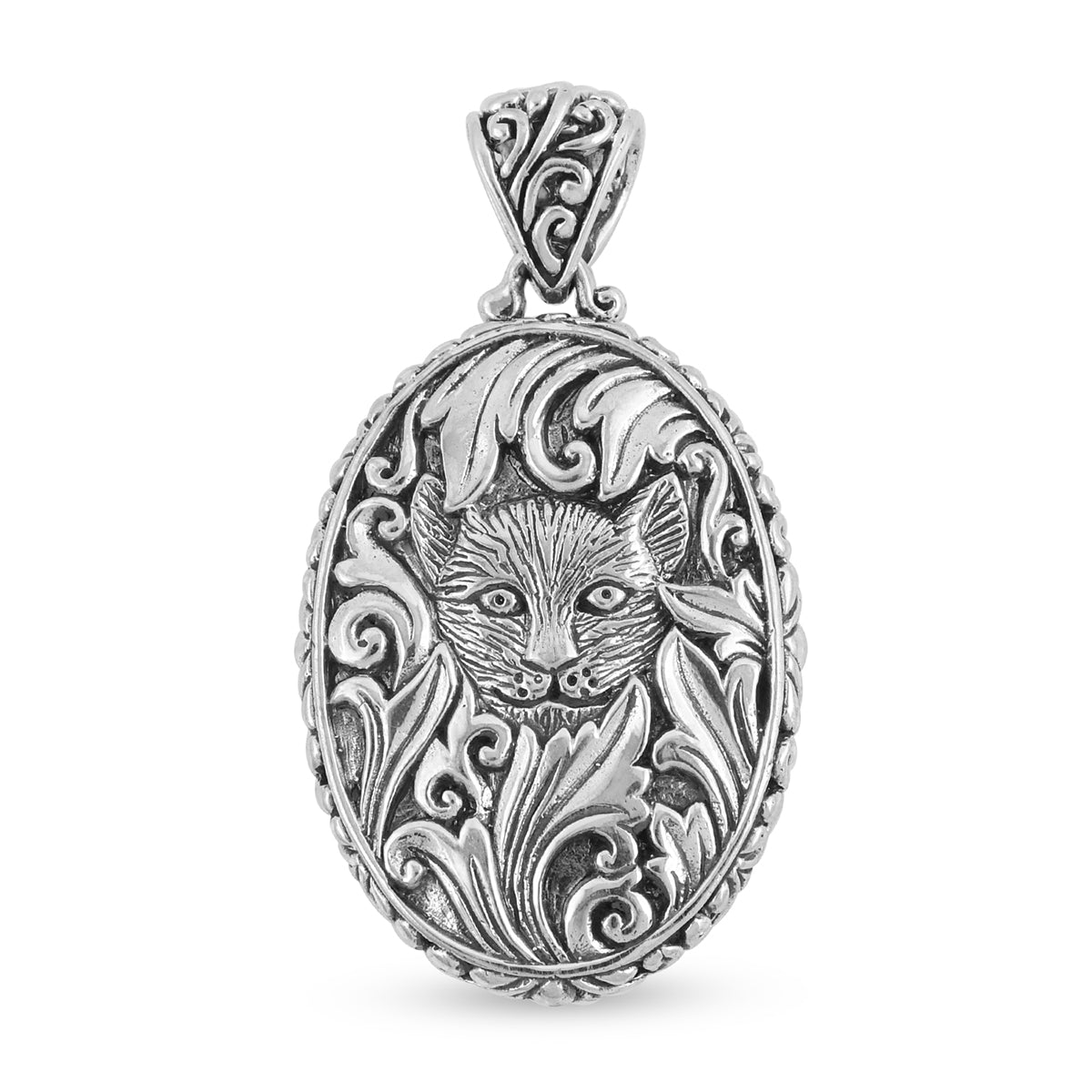 Royal Bali Kollektion - Oxbone Katze-Anhänger, reversibel, 925 Silber ca. 7,0g